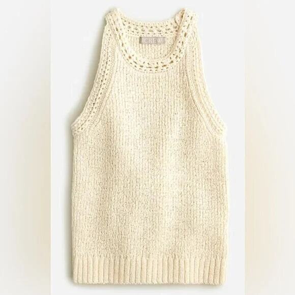 J. CREW High-neck Textured Pointelle Sweater-Tank XS - Picture 1 of 4